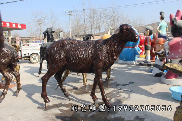 商业街动物小羊铜雕