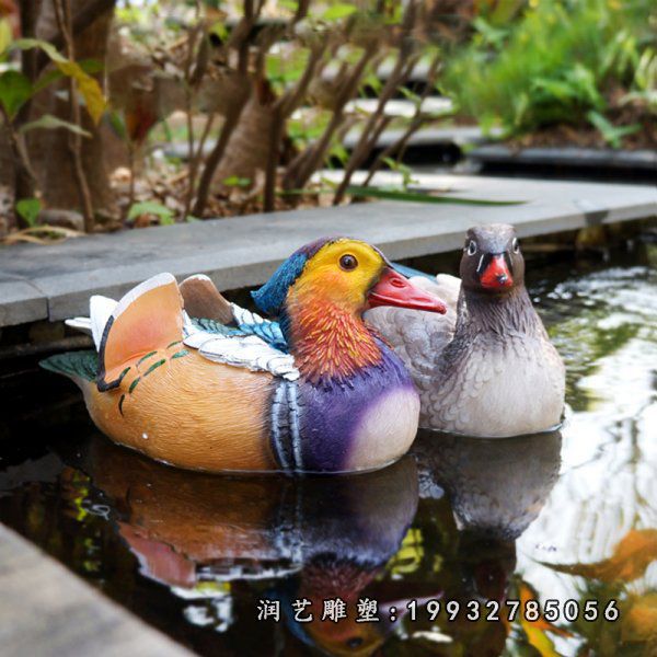 景区玻璃钢鸳鸯雕塑