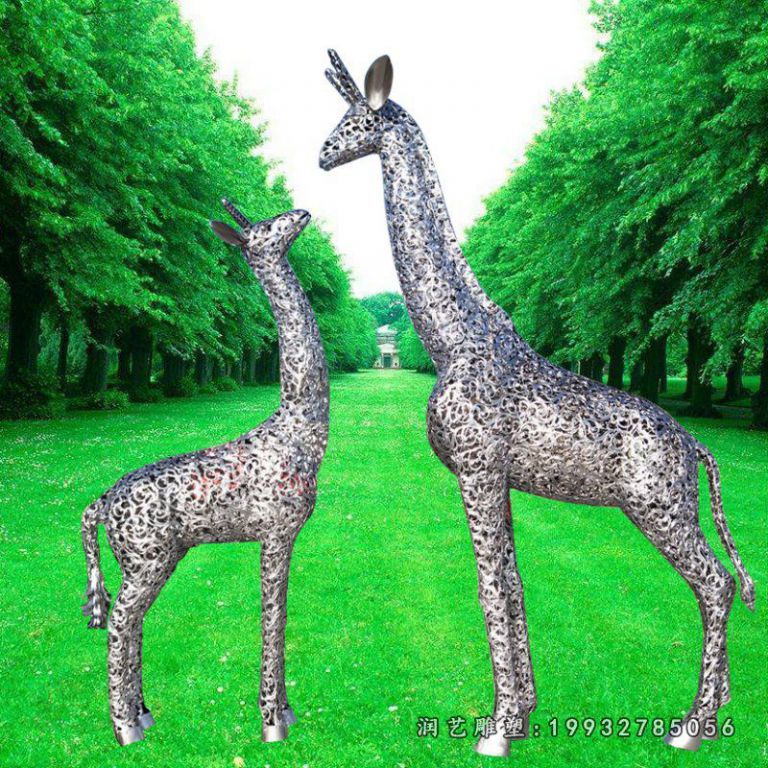 不锈钢长颈鹿雕塑 (22)