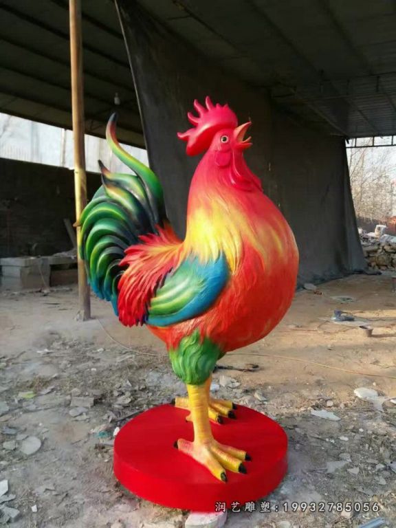 草坪玻璃钢鸡动物雕塑
