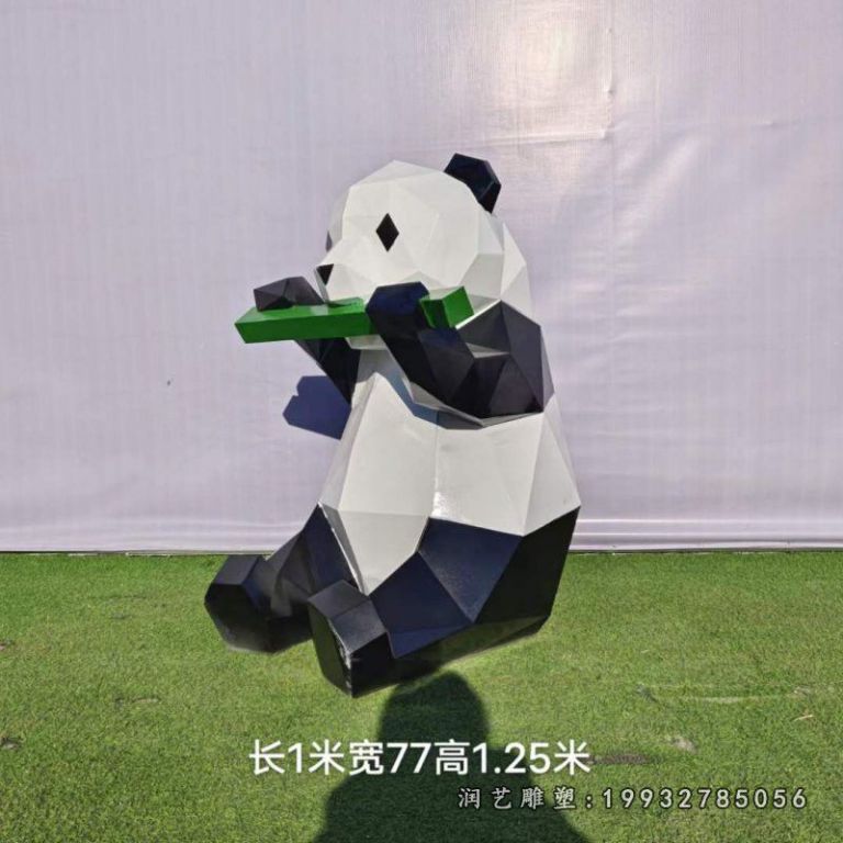 景区不锈钢动物熊猫雕塑