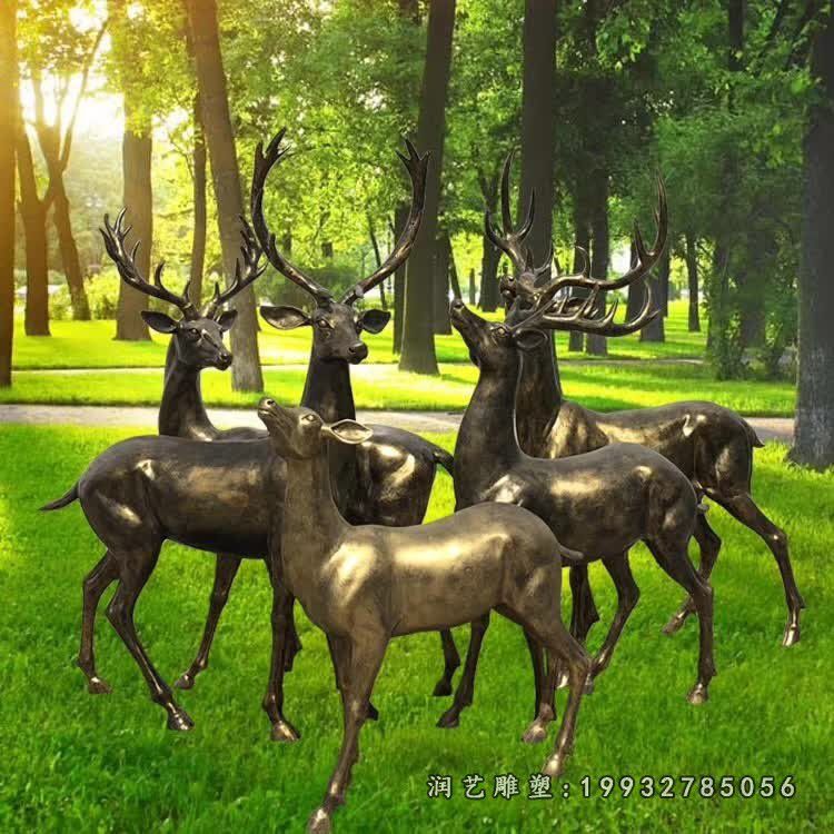 游乐场动物鹿铜雕