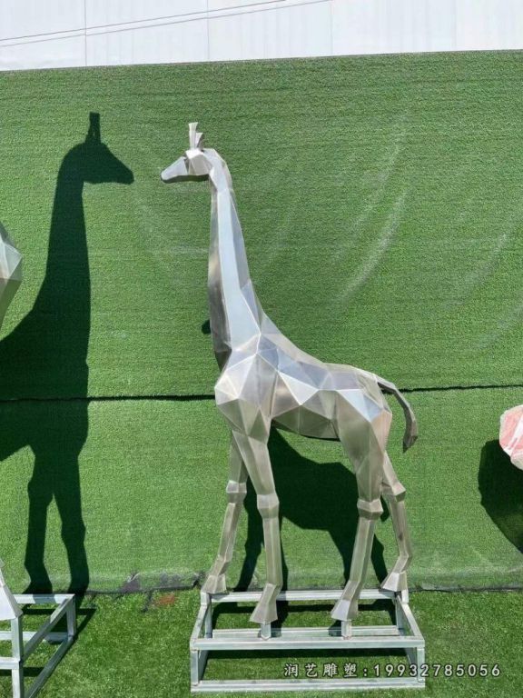 不锈钢长颈鹿商业街动物雕塑