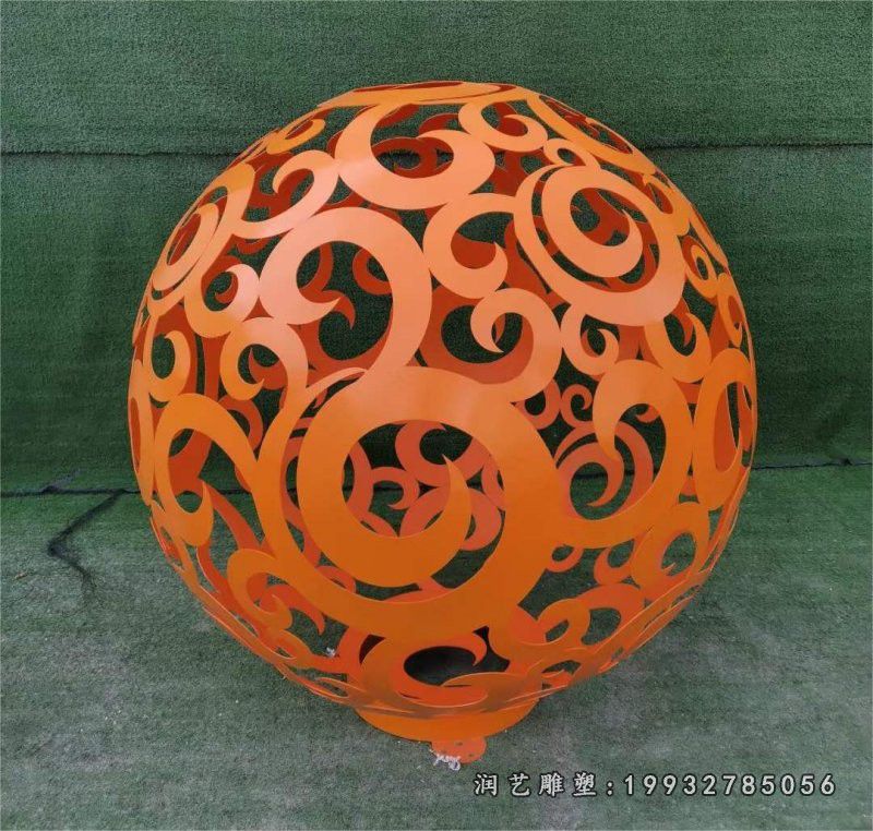不锈钢镂空球花园雕塑