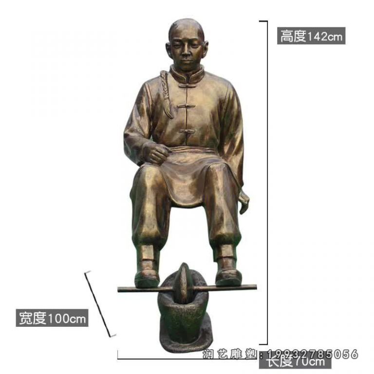 中医人物草坪铜雕