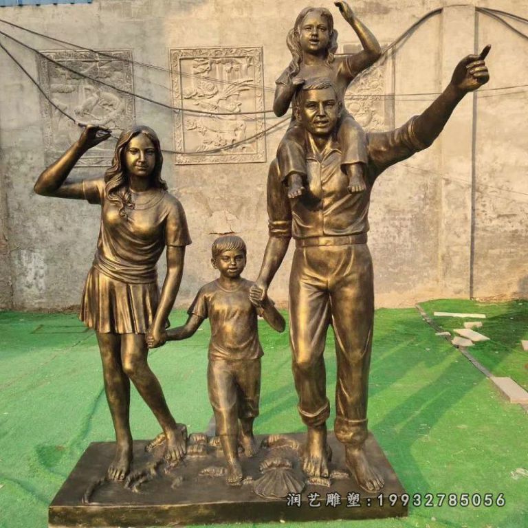 广场铜雕一家人人物雕塑 (15)