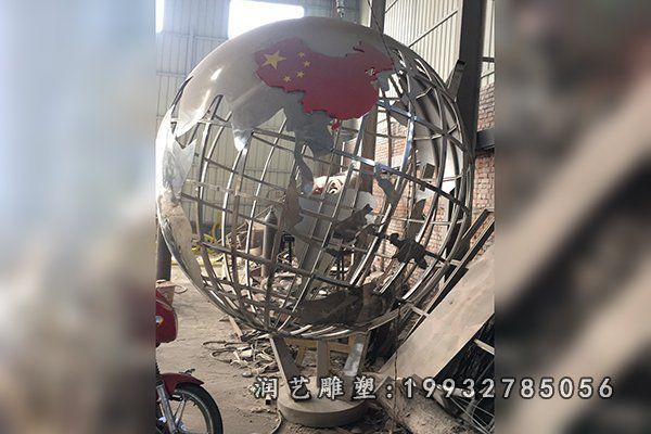 学校不锈钢地球仪景观雕塑