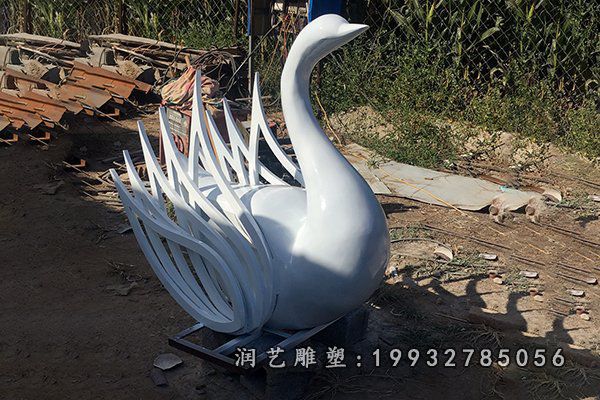 不锈钢天鹅雕塑 (2)