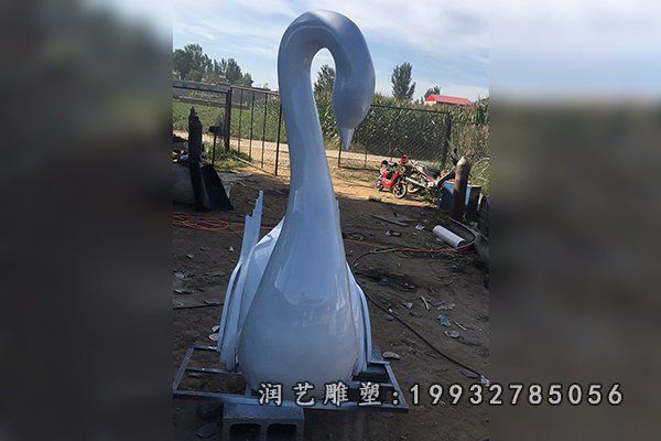 不锈钢天鹅雕塑 (3)