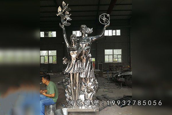 学校不锈钢校园人物雕塑