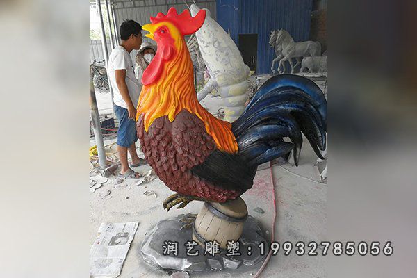 玻璃钢鸡动物雕塑 (4)