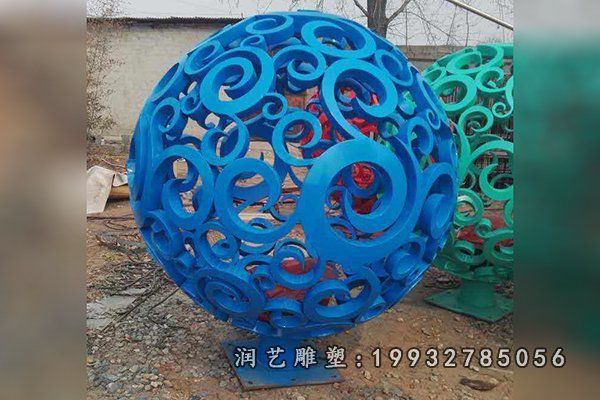 景区不锈钢镂空球景观雕塑