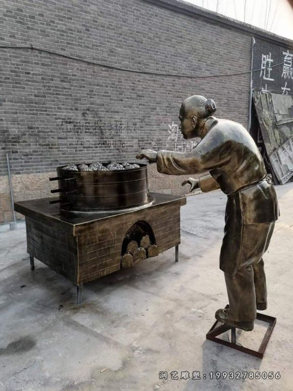 商业街民俗人物铜雕