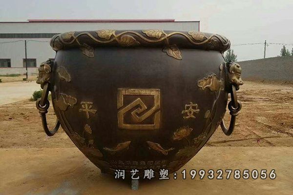 商业街水缸景观铜雕