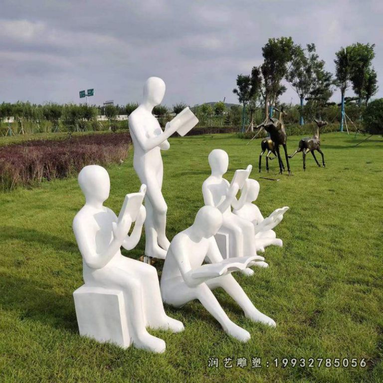 玻璃钢看书人物 (1)