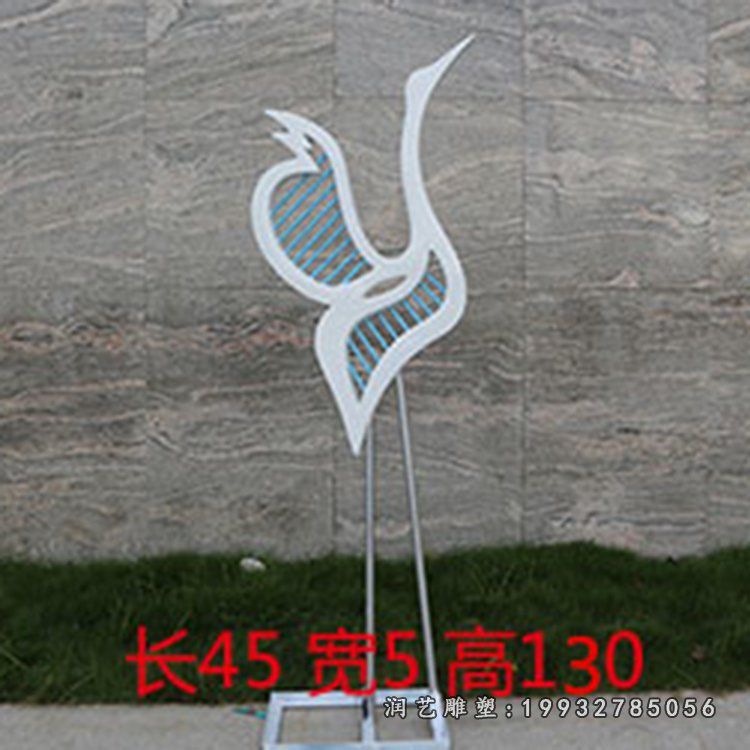 不锈钢仙鹤雕塑  (1)