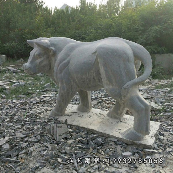 城市动物牛石雕