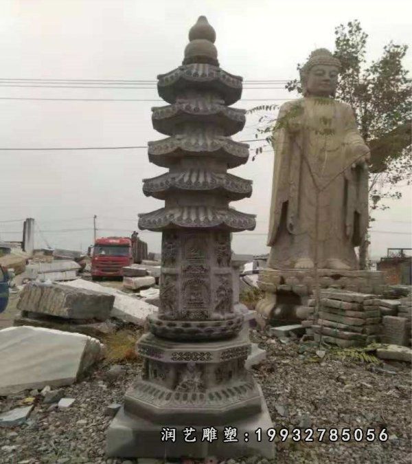 商业街塔景观石雕