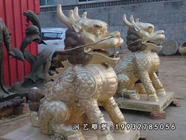 门口麒麟铜雕 (39)