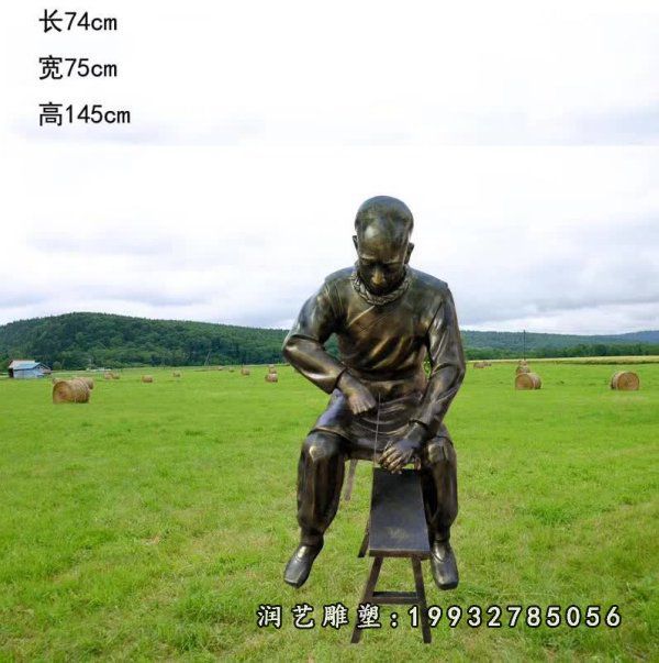 公司中医人物铜雕