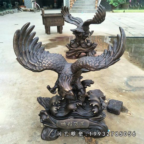 小区动物老鹰铜雕