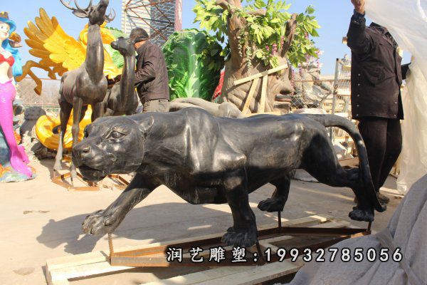 铜雕豹雕塑 (4)