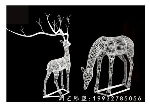 不锈钢鹿动物雕塑 (28)