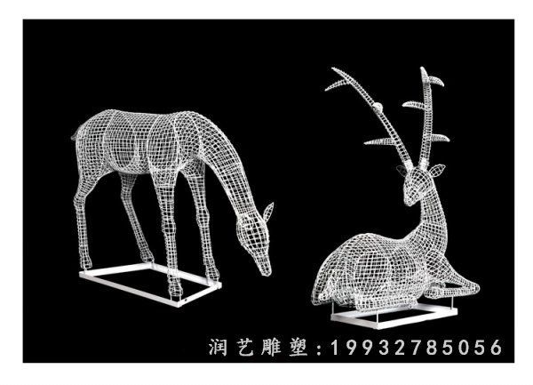 街道不锈钢鹿雕塑