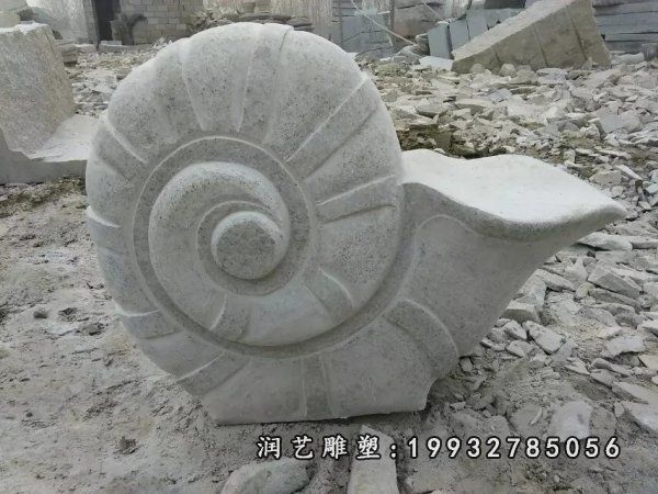 大理石蜗牛石雕，公园动物石雕 (1)