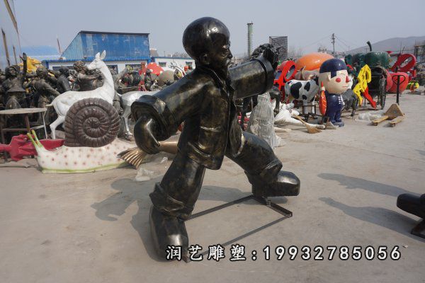 城市运动人物铜雕