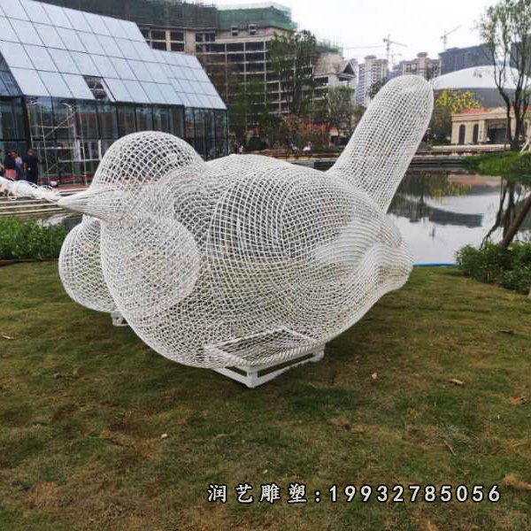庭院动物不锈钢鸟雕塑