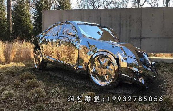 公园不锈钢景观车雕塑