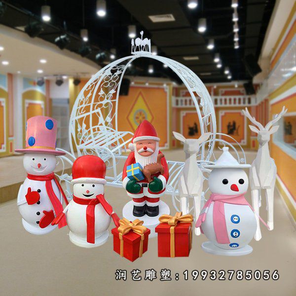 园林玻璃钢雪人雕塑
