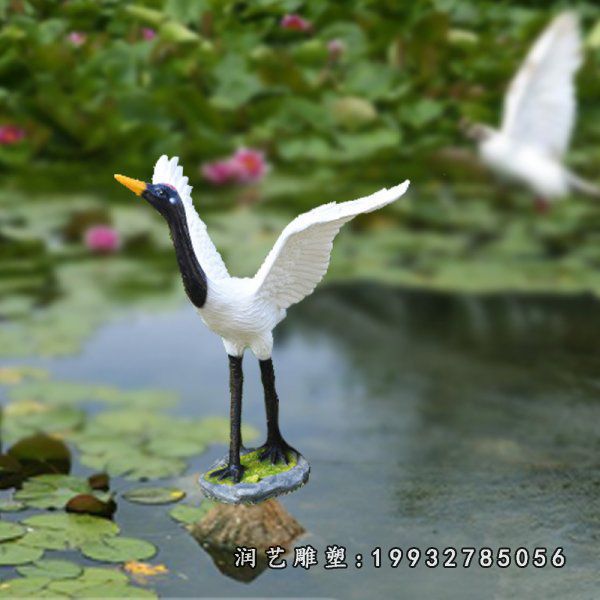 草坪玻璃钢仙鹤动物雕塑
