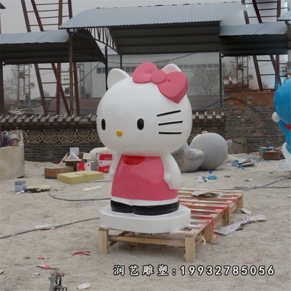 玻璃钢kt猫雕塑 (10)
