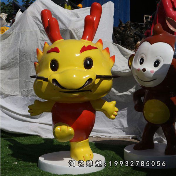 街道玻璃钢十二生肖动物雕塑