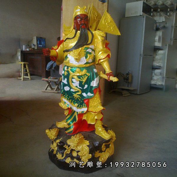 园林玻璃钢关公雕塑