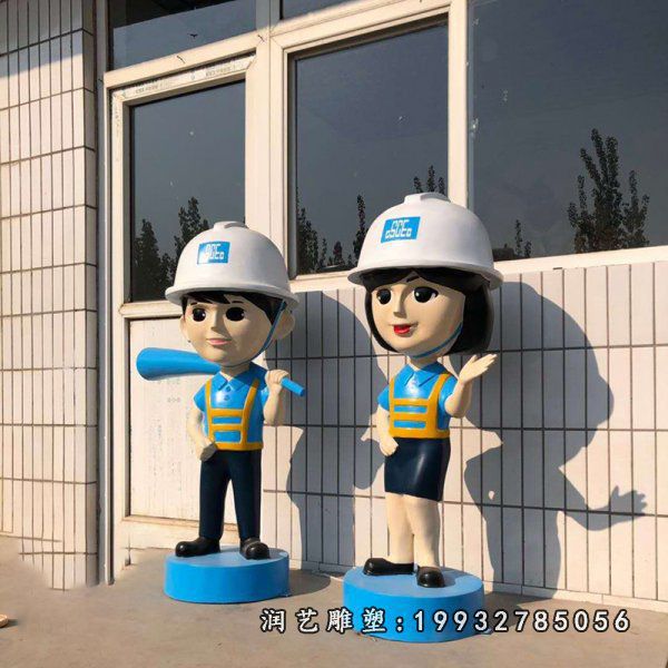 商场玻璃钢警察雕塑