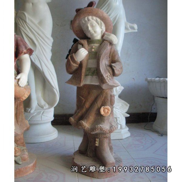 西方小孩石雕，公园人物石雕 (6)