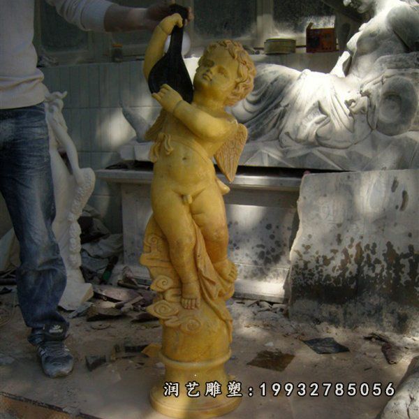 学校人物天使石雕