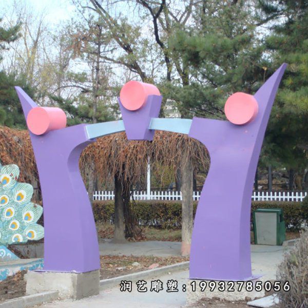酒店不锈钢拱门景观雕塑