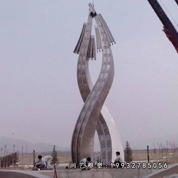 步行街不锈钢抽象景观雕塑
