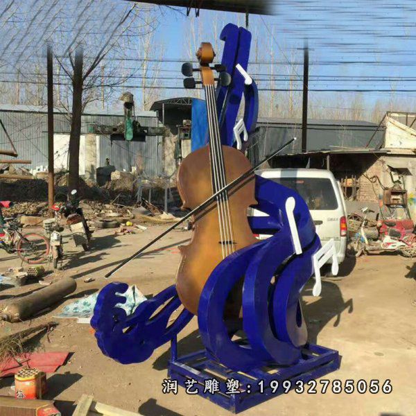 商业街不锈钢大提琴雕塑