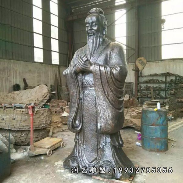 街道人物老子铜雕