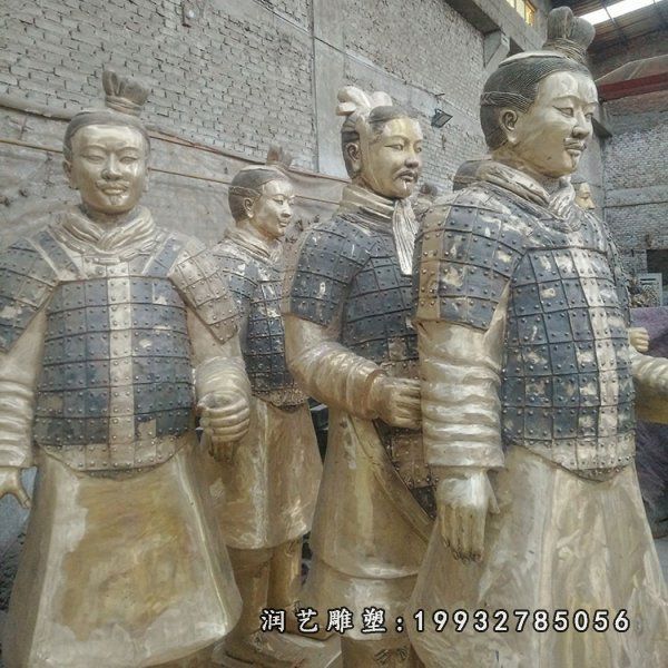 商业街兵马俑人物铜雕