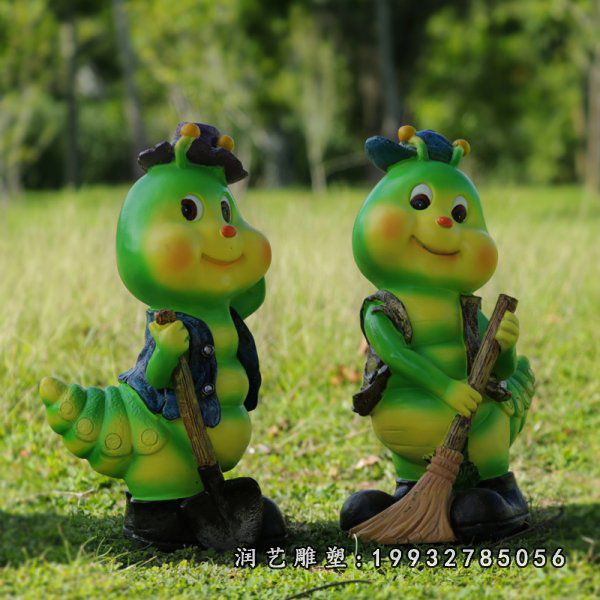 庭院玻璃钢毛毛虫雕塑