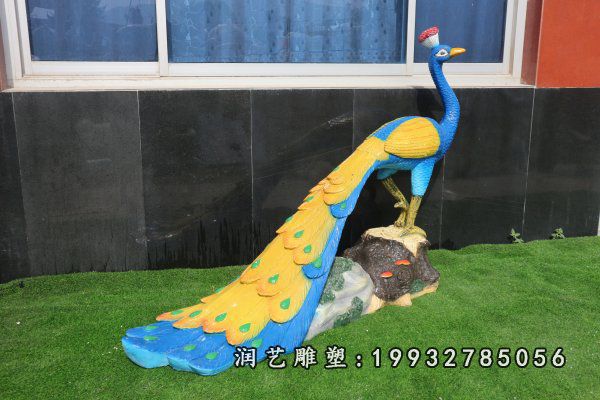 草坪玻璃钢孔雀雕塑 (25)