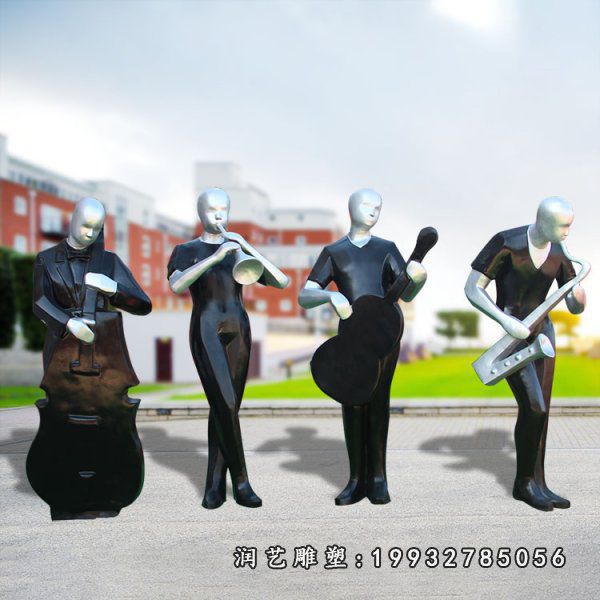 公园音乐人玻璃钢雕塑