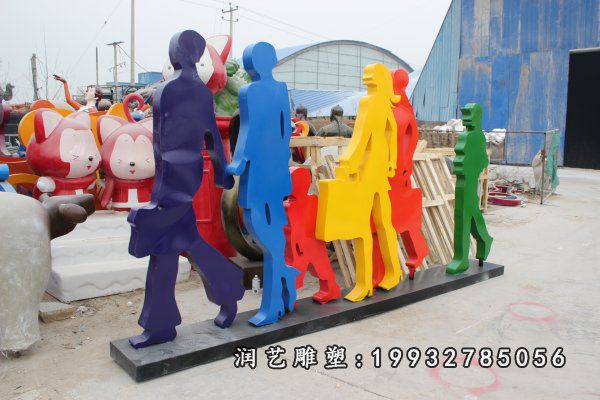 公司不锈钢购物雕塑