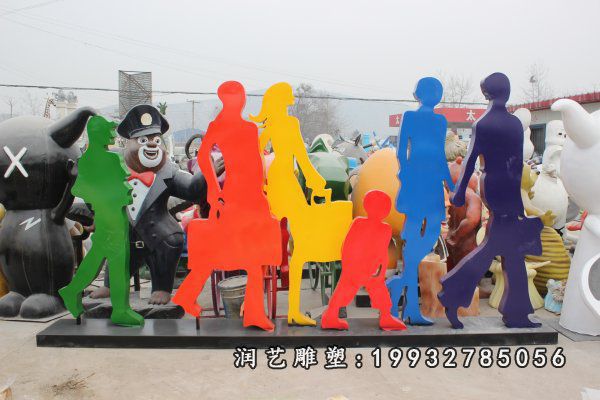 不锈钢购物人物雕塑 (16)